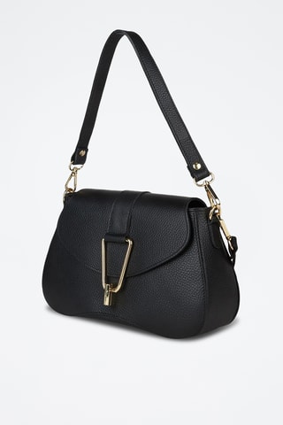 Sac porté épaule en cuir de veau - Noir
