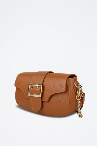Sac porté épaule en cuir de veau - Marron