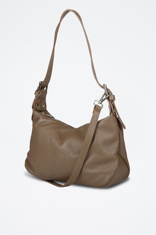 Sac porté épaule en cuir de veau - Taupe