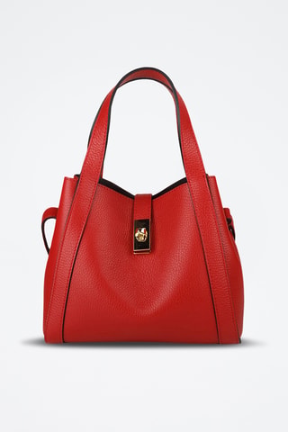 Sac à main et pochette en cuir de veau - Rouge