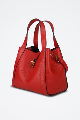 Sac à main et pochette en cuir de veau - Rouge