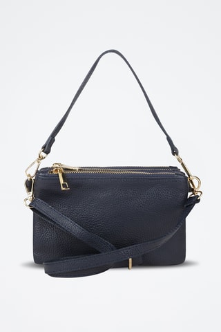 Sac porté épaule en cuir de veau - Bleu