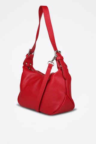 Sac porté épaule en cuir de veau - Rouge