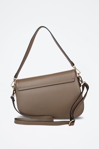 Sac porté épaule en cuir de veau - Taupe