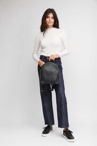 Sac à dos en cuir de veau - Noir