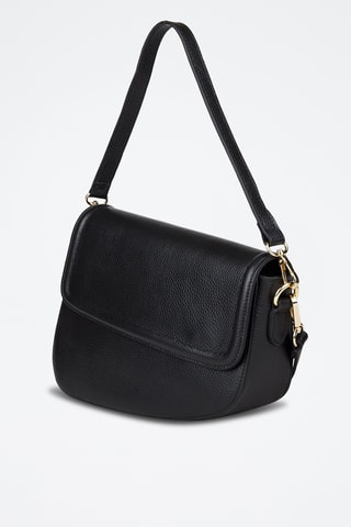Sac porté épaule en cuir de veau - Noir