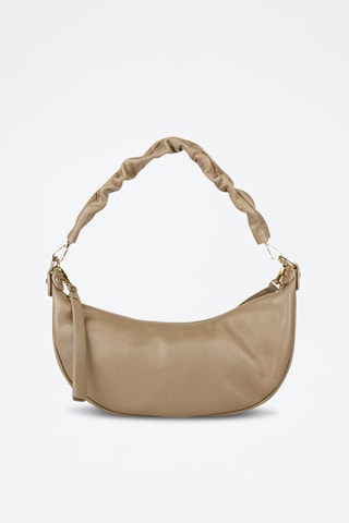 Sac porté épaule en cuir de veau - Taupe