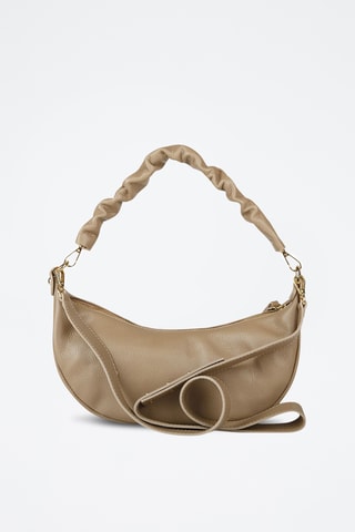 Sac porté épaule en cuir de veau - Taupe