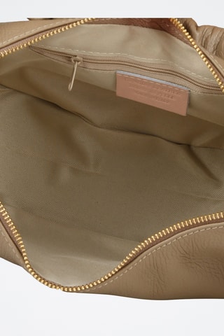 Sac porté épaule en cuir de veau - Taupe