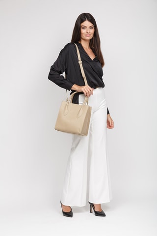 Sac à main en cuir de veau - Beige
