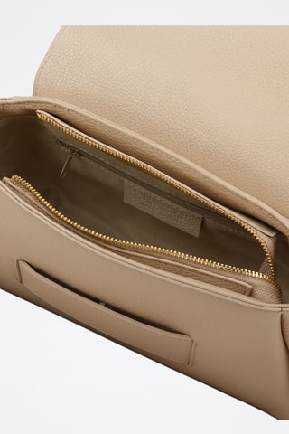 Sac porté épaule en cuir de veau - Beige