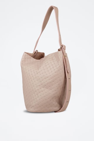 Sac seau et sac bandoulière en cuir de veau - Beige