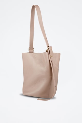 Sac seau et sac bandoulière en cuir de veau - Beige