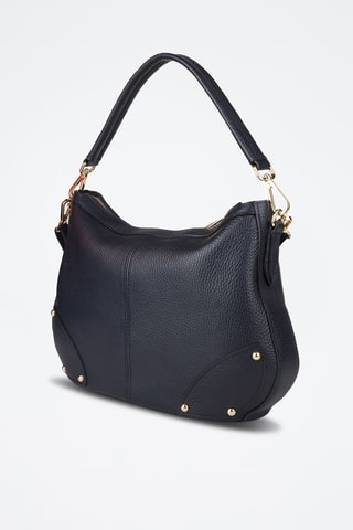 Sac porté épaule en cuir de veau - Bleu