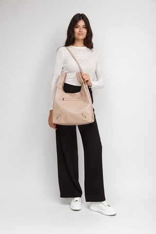 Sac à main en cuir de veau - Beige