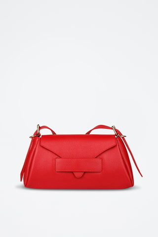 Sac porté épaule en cuir de veau - Rouge