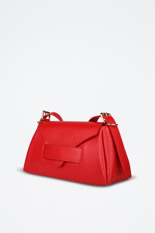 Sac porté épaule en cuir de veau - Rouge