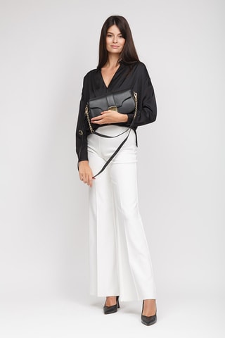 Sac porté épaule en cuir de veau - Noir