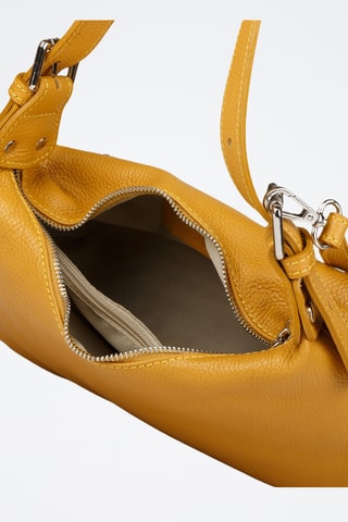 Sac porté épaule en cuir de veau - Jaune