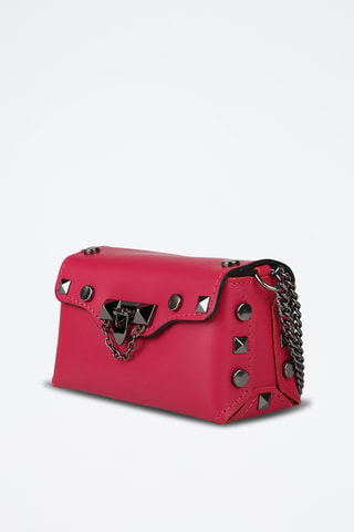 Sac bandoulière en cuir de veau - Fuchsia