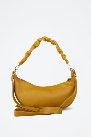 Sac porté épaule en cuir de veau - Jaune