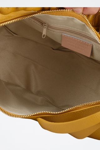Sac porté épaule en cuir de veau - Jaune