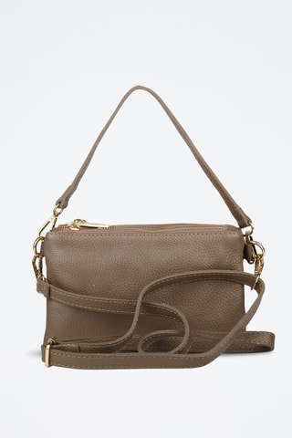 Sac porté épaule en cuir de veau - Taupe