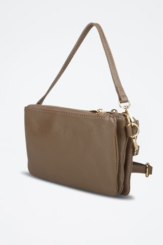 Sac porté épaule en cuir de veau - Taupe