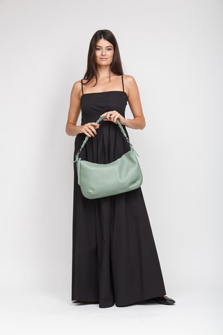 Sac porté épaule en cuir de veau - Vert