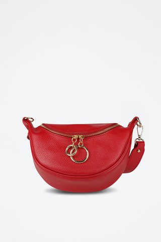 Sac bandoulière en cuir de veau - Rouge