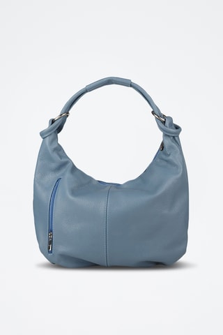 Sac porté épaule en cuir de veau - Bleu