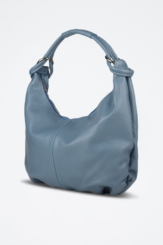 Sac porté épaule en cuir de veau - Bleu