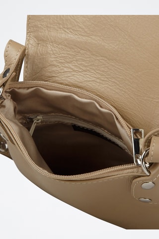 Sac bandoulière en cuir de veau - Taupe