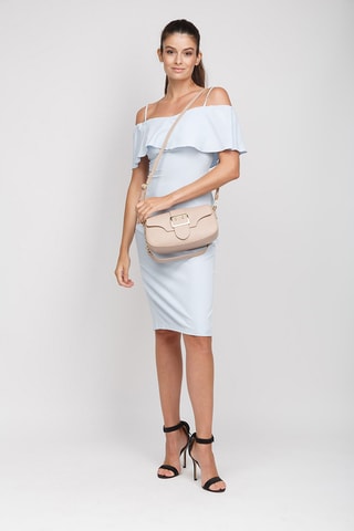 Sac porté épaule en cuir de veau - Beige