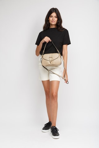 Sac porté épaule en cuir de veau - Beige