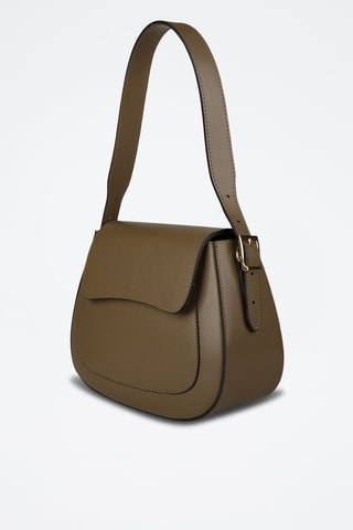 Sac porté épaule en cuir de veau - Taupe
