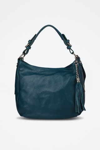 Sac porté épaule en cuir de veau - Bleu