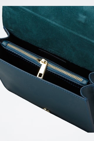 Sac bandoulière en cuir de veau - Bleu