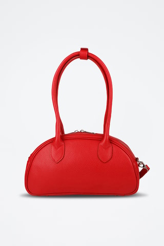 Sac porté épaule en cuir de veau - Rouge