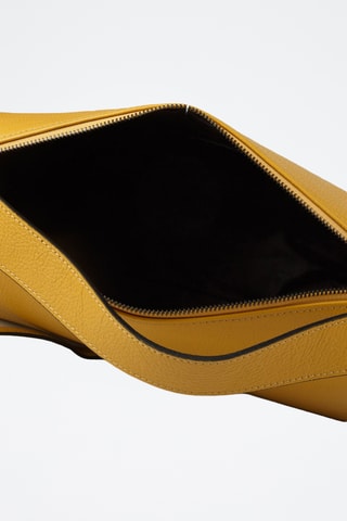Sac porté épaule en cuir de veau - Jaune