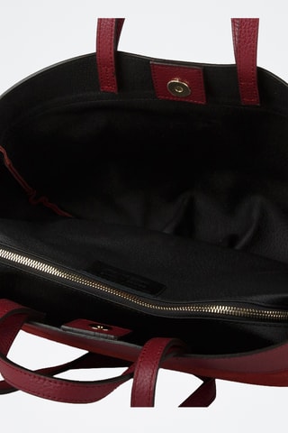 Cabas et pochette en cuir de veau - Violet