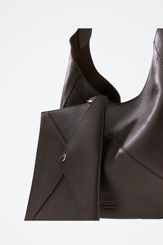 Sac porté épaule en cuir - Marron