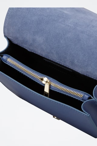Sac bandoulière en cuir de veau - Bleu