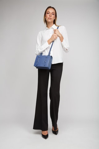 Sac bandoulière en cuir de veau - Bleu