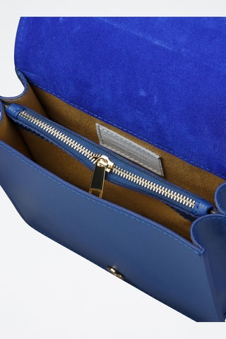 Sac bandoulière en cuir de veau - Bleu