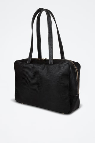 Sac à main en croûte de cuir - Noir