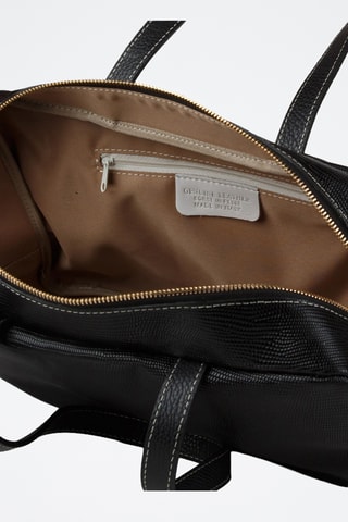 Sac à main en croûte de cuir - Noir