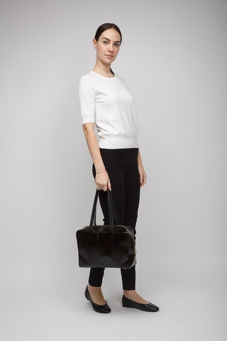 Sac à main en croûte de cuir - Noir