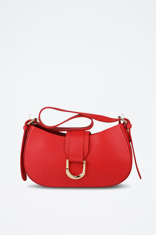 Sac porté épaule en cuir de veau - Rouge