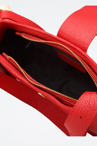Sac porté épaule en cuir de veau - Rouge
